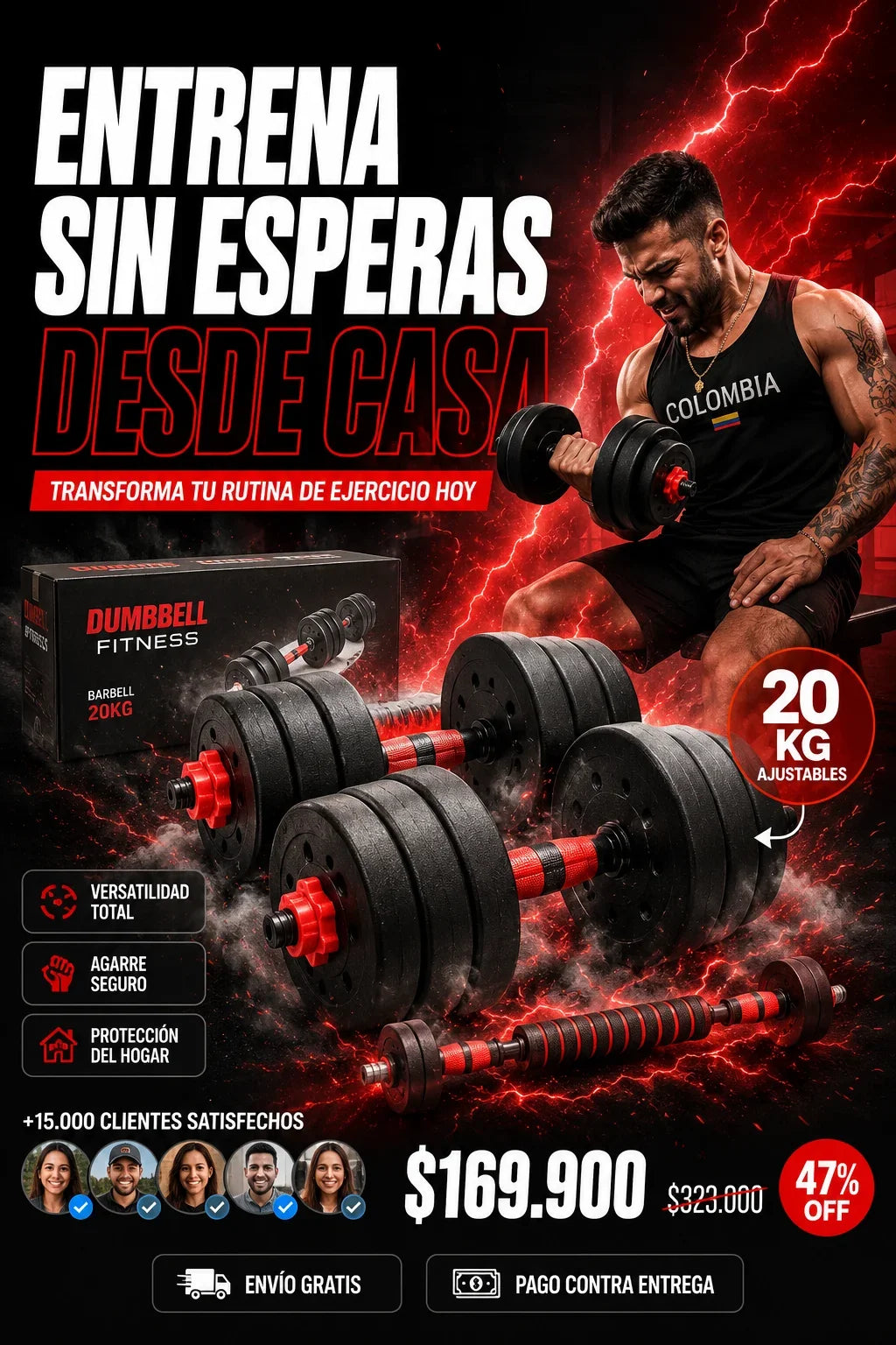 Kit de pesas 20 (mancuernas)